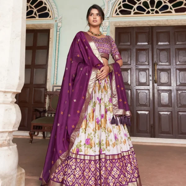 Wine-Patola-Print-Traditional-Lehenga-Choli--Flower-Wine-for-women | Lehenga and choli