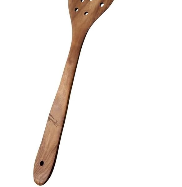 Handmade Wooden Round Spatula with Holes | Flip & Stir Dosa, Roti, Chapati | Naturally Non-Stick, Compact Kitchen Utensil for Cooking & Serving