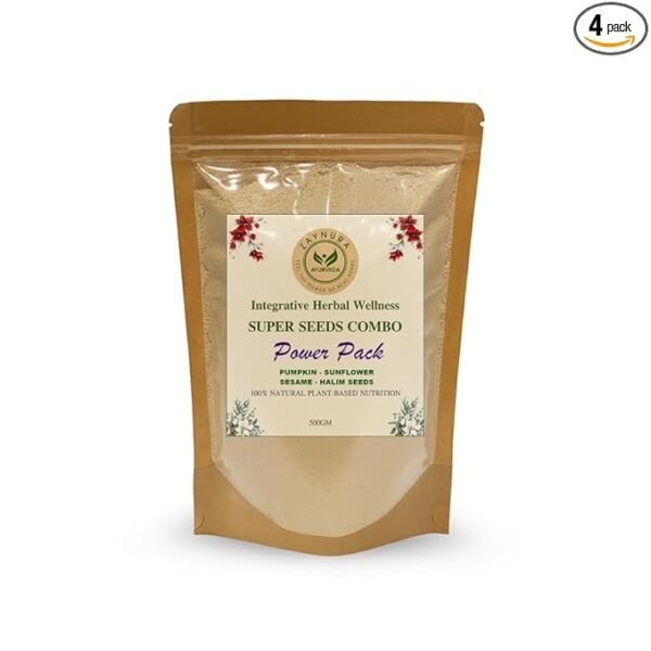Seeds Combo Power Pack 500g | Pumpkin Seeds, Sunflower Seeds, Sesame, Halim (Garden Cress) | High Fibre, Protein-Rich Superfood Mix | Immunity & Energy Booster | Healthy Seeds Powder for Weight Loss & Diabetes Support | Zaynura Super