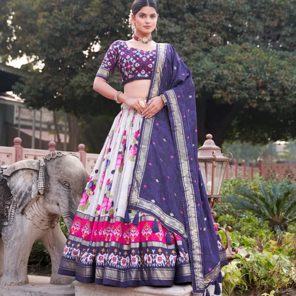 Navy-Blue-Special-Color-Patola-Print-Lehenga-Choli-For-Women | Lehenga and choli
