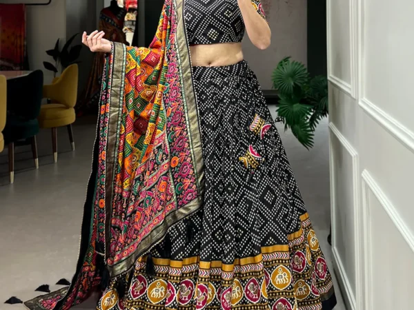 Black-Special-Color-Patola-Print-Lehenga-Choli-For-Women | Lehenga and choli