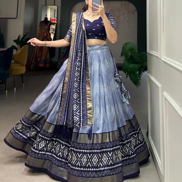 Navy-Blue-Dola-Silk-Patola-Print-Traditional-Lehenga-Choli-For-women | Lehenga and choli