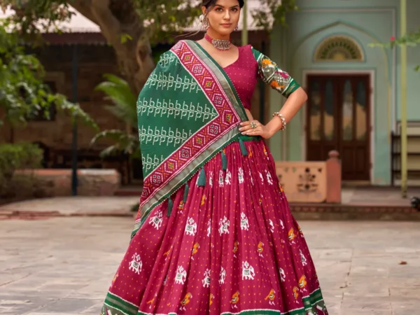Red-Designer-Patola-Print-Traditional-Lehenga-Choli-For-Women | Lehenga and choli