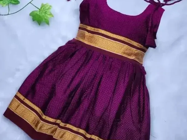 Baby Girls Midi/Knee Length Festive/Wedding Dress (Purple, Sleeveless) | Mom and Me