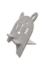 DCute Wooden White Cat Shape Mobile Holder Stand for smartphones with decorative wooden design for home office study desk available on Onestall.in