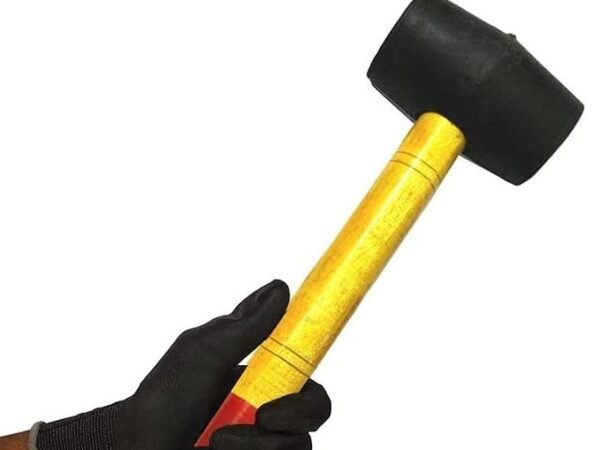 EmmEmm Rubber Hammer/Mallet With Wooden Handle for Tile Fitting and Other Soft Impact Works Dead Blow Hammer