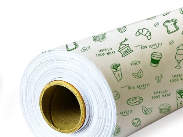 Wrap Food Wrapping Paper Roll with Sealing Sticker, Non-Sticky Butter Paper Roll for Roti Use as Parchment Paper OR Kitchen Roll Paper or roti clothes wrap
