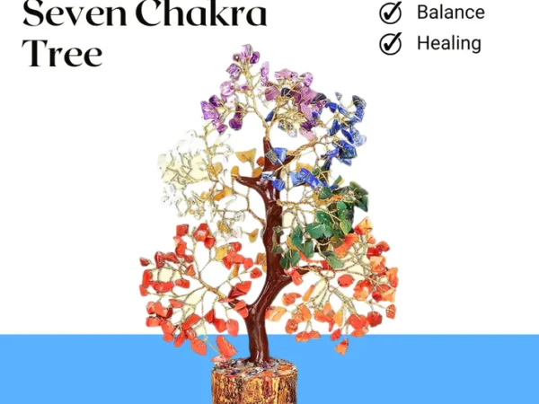 ✨ Glow-in-the-Dark 7 Chakra Crystal Tree(With Certificate) - |300 Beads | Handcrafted Spiritual Decor ✨ | ASHTAMI VERRA