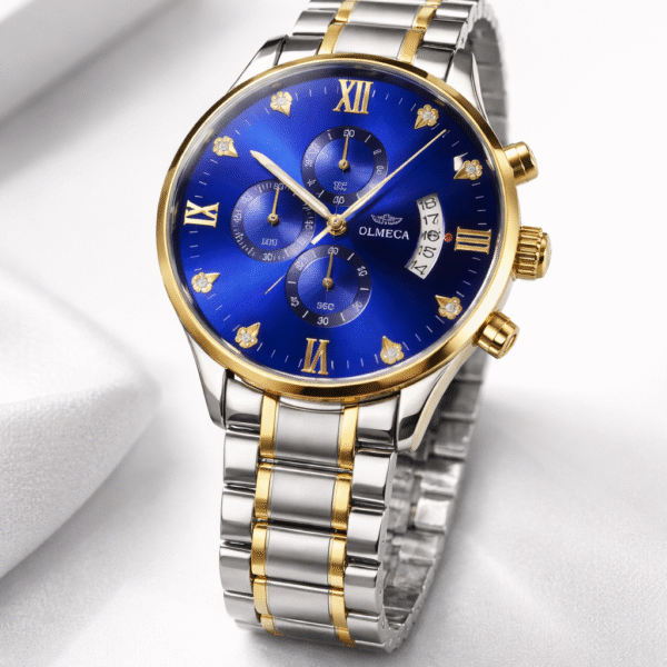 OLMECA Premium Chronograph Watch for Men | All 3 Sub-Dials Working | Automatic Date Change | Stylish & Durable Timepiece