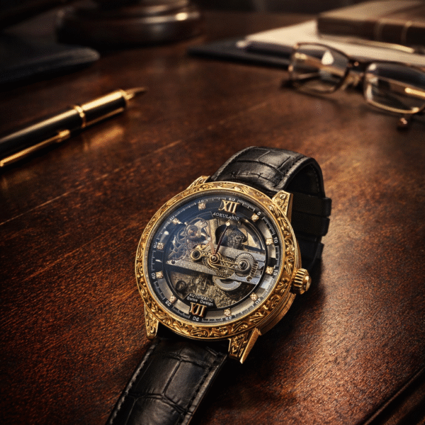 FORSINING Fully Automatic Mechanical Watch for Men | Open-Heart Working Gears Dial, Transparent Case Back | Timeless Luxury & Precision Engineering No Battery Required Just Shake & Wear