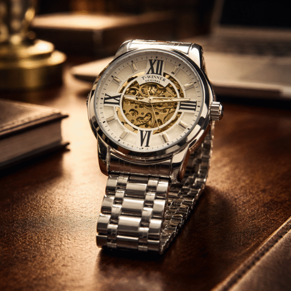 FORSINING Fully Automatic Mechanical Watch for Men | Open-Heart Working Gears Dial, Transparent Case Back | Timeless Luxury & Precision Engineering No Battery Required Just Shake & Wear