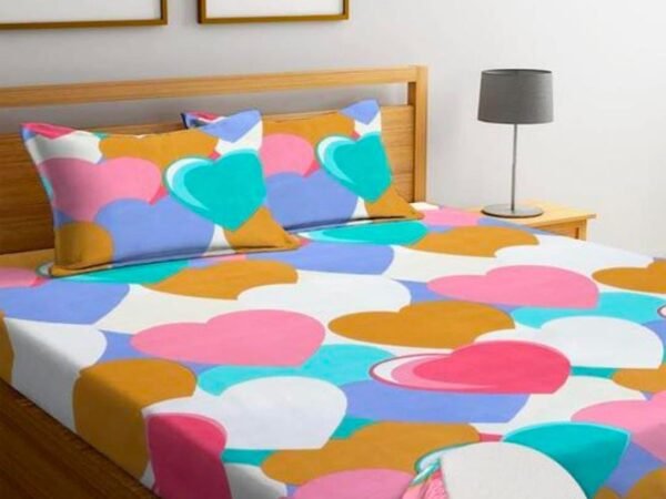 Homdazal glace cotton fitted bedsheets with 2 pillow covers