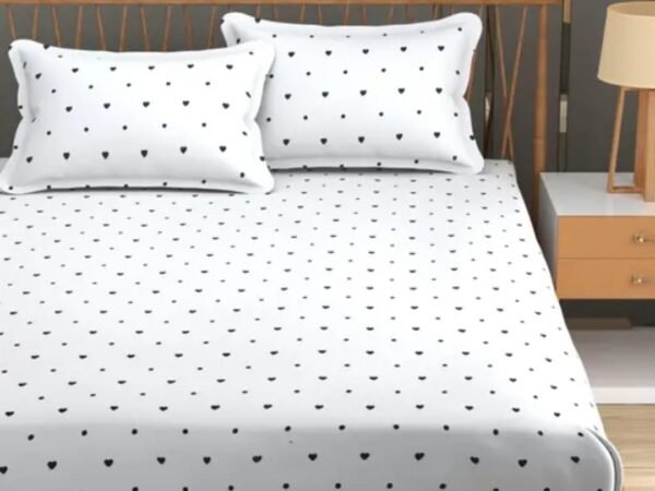 Homdazal glace cotton fitted bedsheets with 2 pillow covers