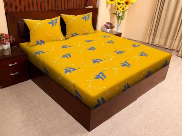 Homdazal glace cotton fitted bedsheets with 2 pillow covers