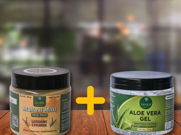 Veora Lavish Lavender Multani Mitti FacePack & Aloe vera gel Combo