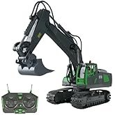 Remote Control Excavator Toy 1:20 with Auto Demo/Lights, 11 Channels Functional Control Rc Construction Vehicles for Kids Adults | Funshine | Jet Roy