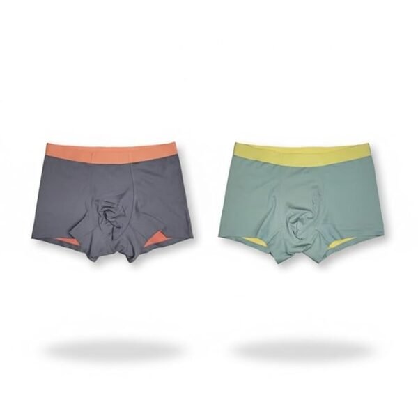 Men Bamboo Fabric Boxer Briefs Eco Soft, Stretchable and Quick Dry Underwear (Pack of 2) (L) Multicolor