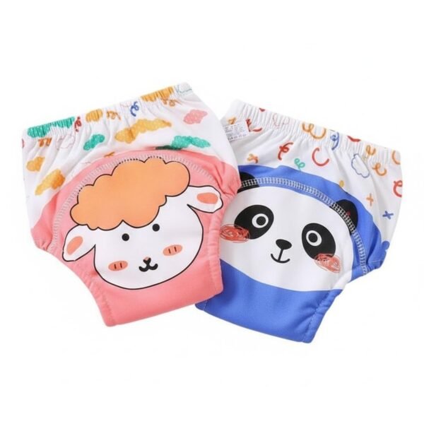 Cotton Training Baby Diapers | Cute Printed Washable & Reusable Nappy Pants | Pack of 2 | Multicolor | Size : S,M,L,XL | (M) | ASJAR