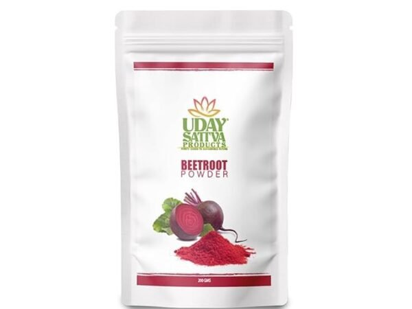 Organic Beetroot Powder (200g) For Face Pack, Lips and Eating Supplement | Rich in Antioxidants Energy Booster | To have a glowing, radiant and shining skin | No Additives | Uday sattva