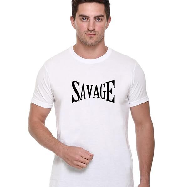 Unisex Savage Printed T-Shirt | Bold Streetwear Graphic | Poly Cotton Round Neck Casual Wear | ISHADHARI