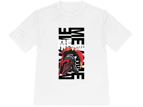 Unisex Me vs ME Graphic Printed T-Shirt – Casual Cotton Round Neck Half Sleeve Tee for Men & Women, Stylish Comic Design, White | Hellknit