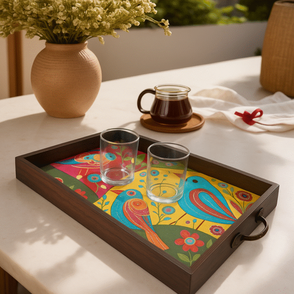 Elegant Rectangular MDF Serving Tray | Stylish & Durable Tray for Home & Dining Decor | HOUSE OF HERITAGE