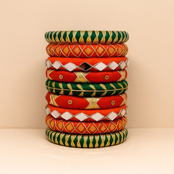 Meera [Red and green Handcrafted Bangles] | NDFASHION