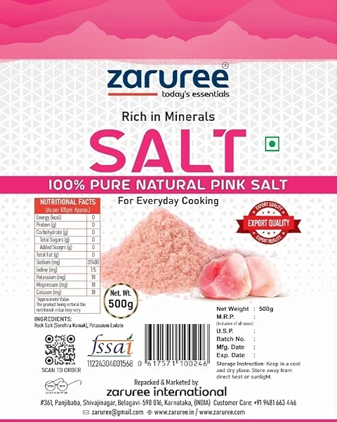 Natural Rock Pink Salt 500g | Zaruree