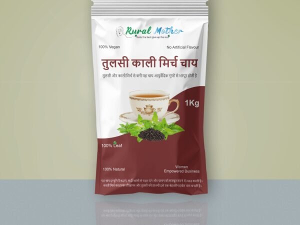 Tulsi Kali Mirch Chai (Tulsi Black Pepper Tea) – 100% Natural Ayurvedic Herbal Tea | 1Kg | Vegan | No Artificial Flavour | Rural Mother