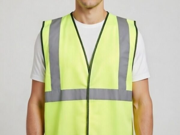 High Visibility Reflective Safety Jacket | Orange Fluorescent Workwear Vest with Reflective Strips | Ishadhari | Green
