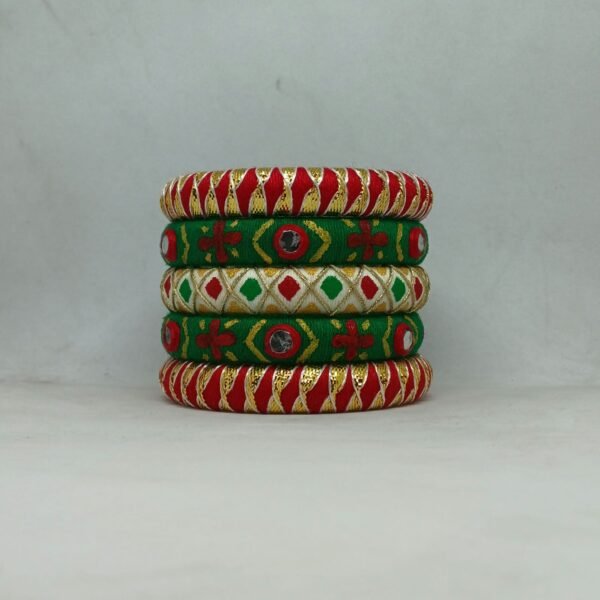 Ruhi [green and red colour handmade Bangles] | NDFASHION