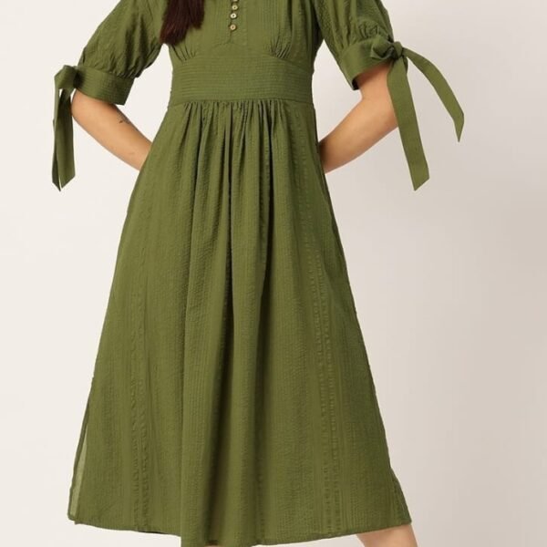 Women's CELIA OLIVE GREEN DRESS | Attirecarat