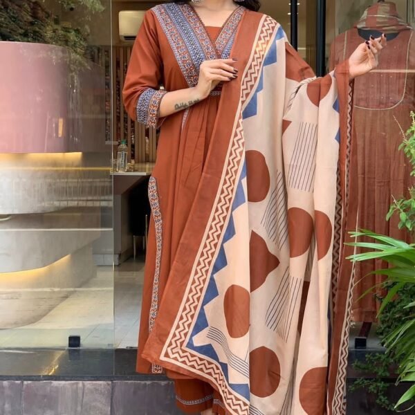 Women's Kurti with pant with dupatta | Attirecarat