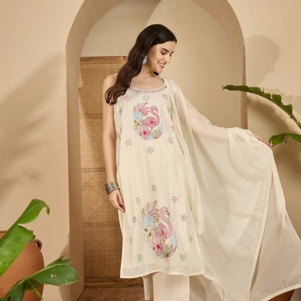 Women's Sleeveless kurta with two side pocket and elegant embroidery work all OVER kurti | Attirecarat