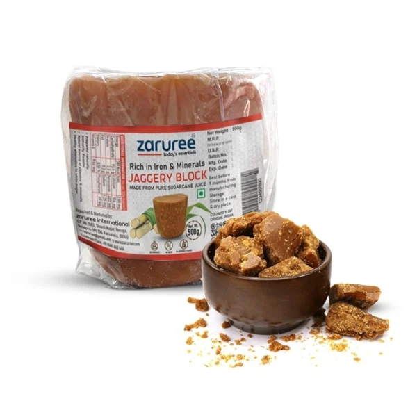 Organic Jaggery Block 950g | Chemical-Free | Natural Sweetener Made from Sugarcane Juice | Zaruree