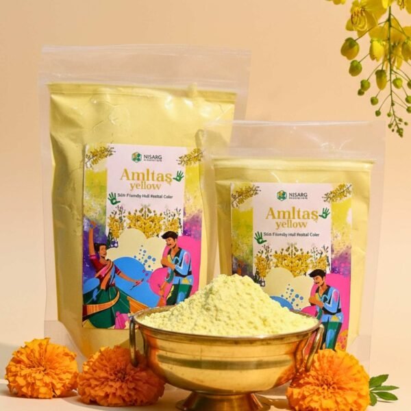 Natural Yellow Holi Colors | Organic Holi Color | Nisarg organic | Pack of 2