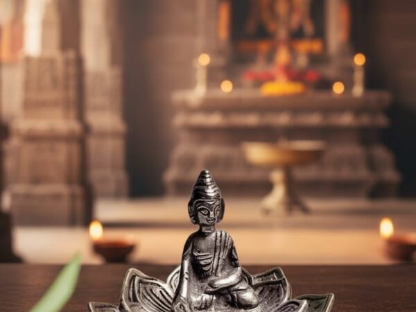Flower Buddha aluminium incense holder | LAKSHYA HANDICRAFTS