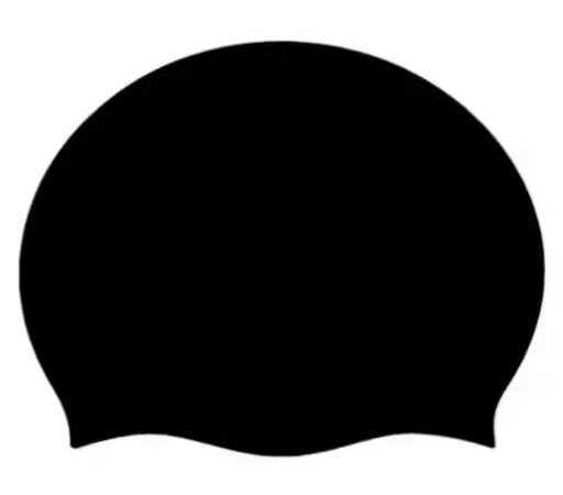 Black Silicone Swimming Cap for All Age Groups | Comfortable & Stretchable Swim Cap for Men, Women & Kids | Durable, Anti-Slip & Easy-Fit Swimming Gear | Emm Emm