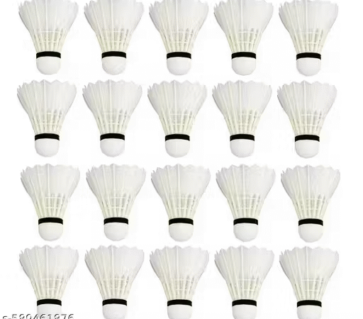 Super Combo of 20 Pcs White Feather Shuttle Cocks for Junior Training and Practice