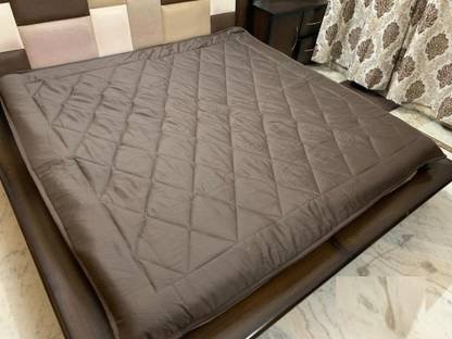 King Size Elastic Strap Terry Cotton Waterproof Mattress Cover (Brown) | HOMDAZAL