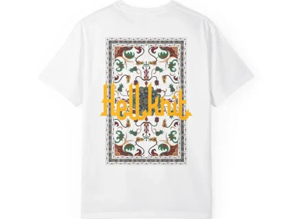 Oriental Rug Men Plan Cotton T-Shirt with DTF Print – Round Neck Casual Tee | Hellknit
