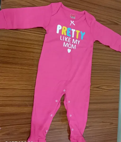 Baby boys Long Sleeve Cotton Sleep Suit Romper (6-9 Months, Pink) | Mom and me | 6-9 months