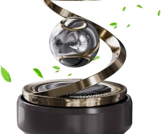 Solar Rotating Car Air Freshener – Refillable Dashboard Air Purifier | Stylish Auto-Rotation Decorative Diffuser for Car Interior | Eco-Friendly Solar Fragrance Freshener (Pack of 1) | WUGO