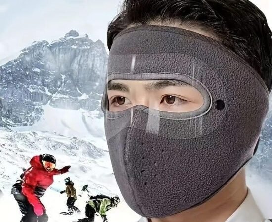 Warm Mask for Men & Women with HD Goggles | Full Face Winter Protection | Windproof Bicycle Mask | Washable Fleece Face Mask | WUGO