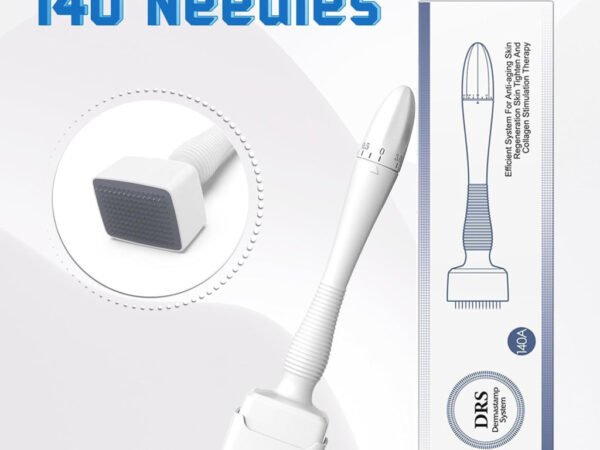 140 Titanium Adjustable Microneedling Derma Microneedle Stamp for Face, Hair, Beard & Scalp | Professional Skin Repair Pen | Reusable Dermastamp for Body & Home Use (Hair & Beard Growth) | WUGO