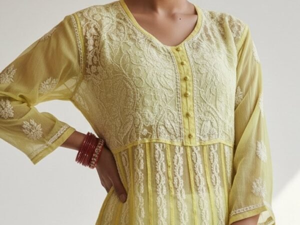 Women's Chikankari Yogdaar Anarkali | Pure Lucknowi Chikankari