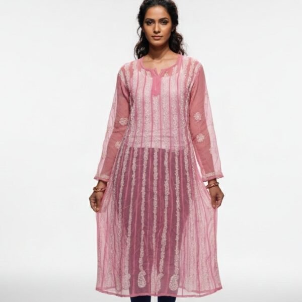 Women's Chikankari 22 kali Straight Anarkali | Rishi Lucknowi Chikankari | Divyarshi Art & Craft