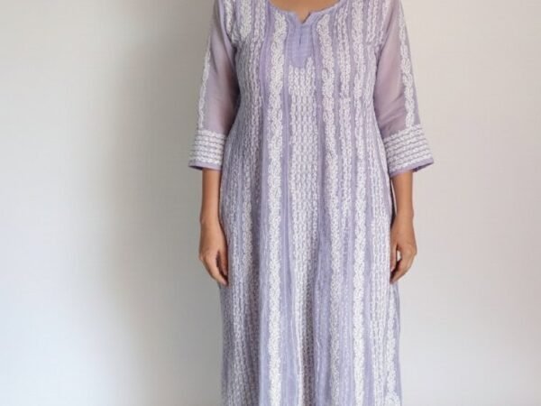 women's Chikankari 22 kali Straight | Pure Lucknowi Chikankari