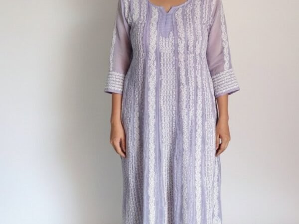 women's Chikankari 22 kali Straight Anarkali | Divyarshi Art & Craft