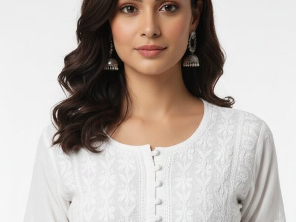 Women’s Mul mul Chikankari kurti | ChikanKart